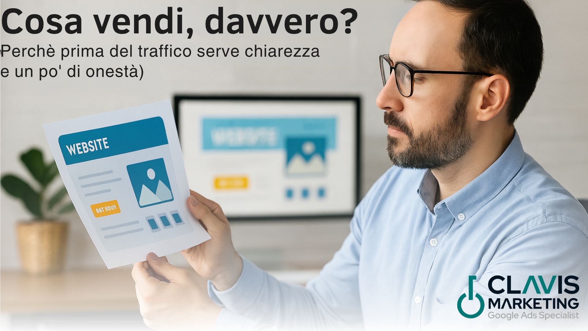 Senza un’offerta chiara, il traffico non serve. Prima dei click, serve capire cosa si vende, a chi e perché dovrebbe interessare.